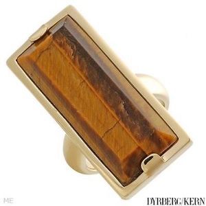 NWT Dyrberg/Kern gold ring with large Tiger Eye